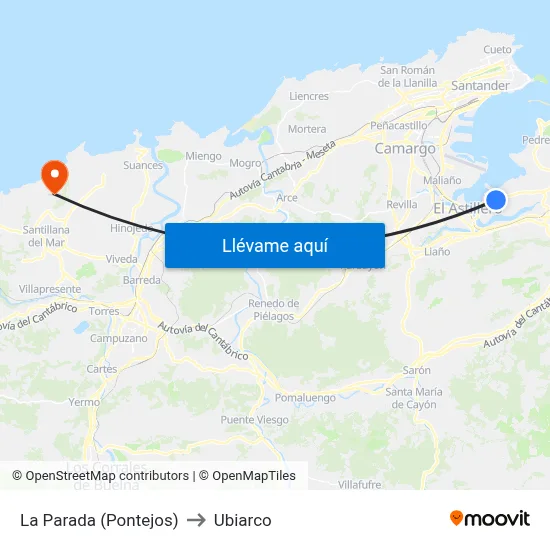 La Parada (Pontejos) to Ubiarco map