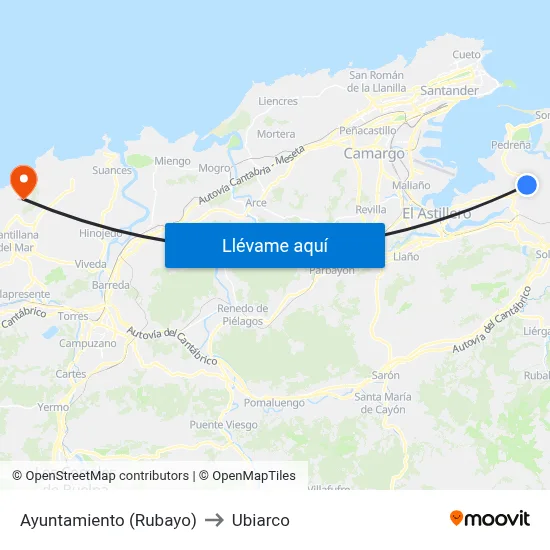 Ayuntamiento (Rubayo) to Ubiarco map