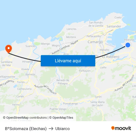 BºSolomaza (Elechas) to Ubiarco map