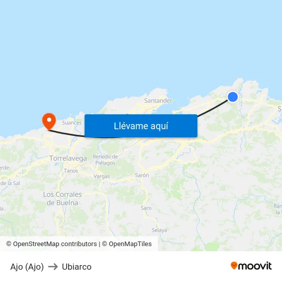 Ajo (Ajo) to Ubiarco map