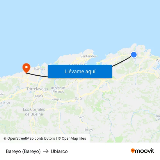 Bareyo (Bareyo) to Ubiarco map