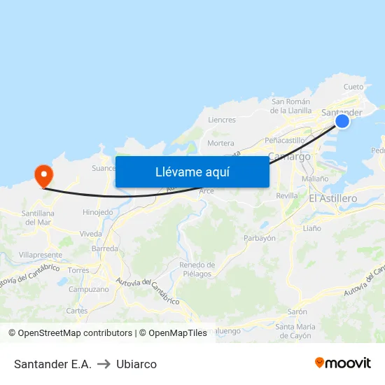 Santander E.A. to Ubiarco map