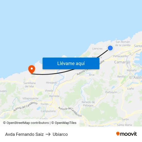 Avda Fernando Saiz to Ubiarco map