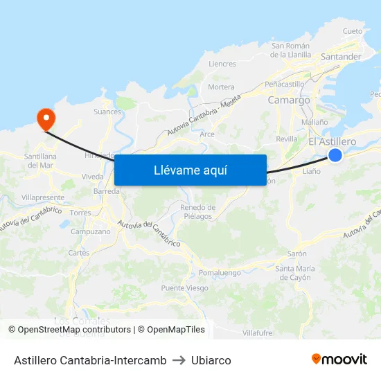 Astillero Cantabria-Intercamb to Ubiarco map