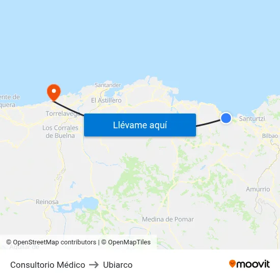 Consultorio Médico to Ubiarco map
