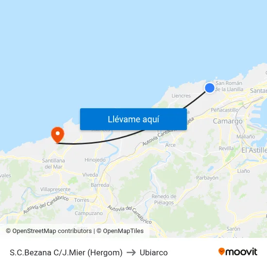 S.C.Bezana C/J.Mier (Hergom) to Ubiarco map