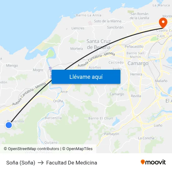 Soña (Soña) to Facultad De Medicina map