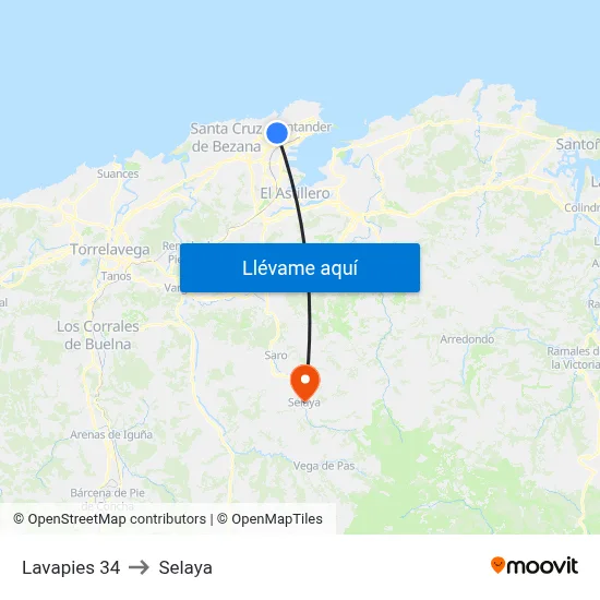 Lavapies 34 to Selaya map