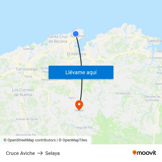 Cruce Aviche to Selaya map