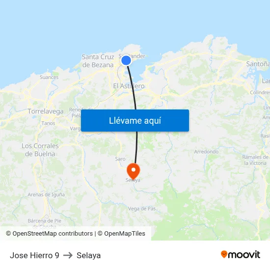 Jose Hierro 9 to Selaya map