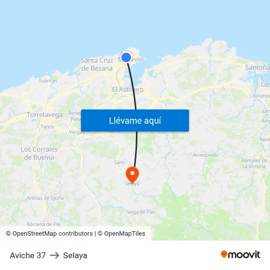 Aviche 37 to Selaya map