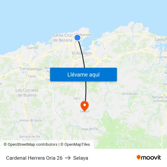 Cardenal Herrera Oria 26 to Selaya map