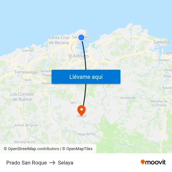 Prado San Roque to Selaya map