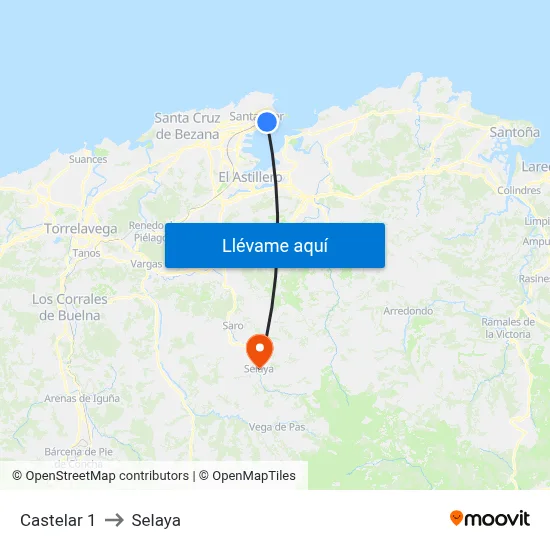 Castelar 1 to Selaya map