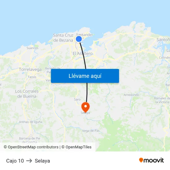 Cajo 10 to Selaya map