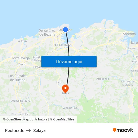 Rectorado to Selaya map