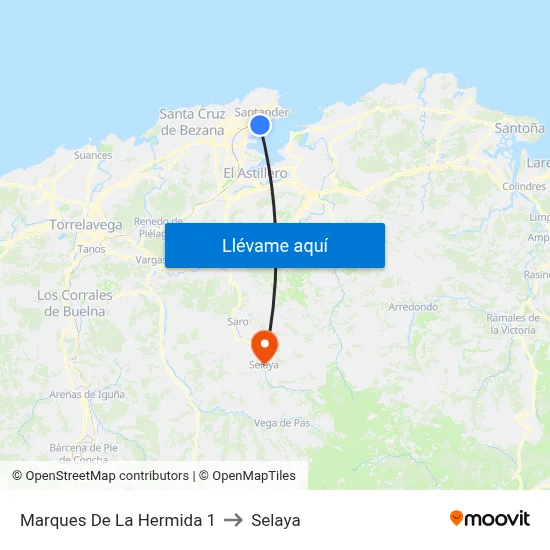 Marques De La Hermida 1 to Selaya map