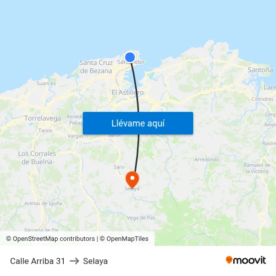 Calle Arriba 31 to Selaya map