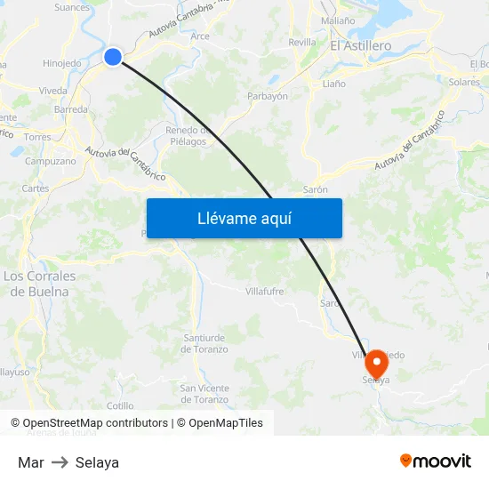 Mar to Selaya map