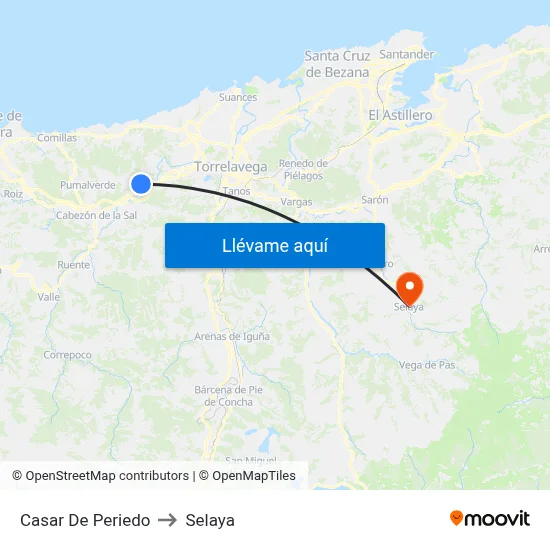 Casar De Periedo to Selaya map