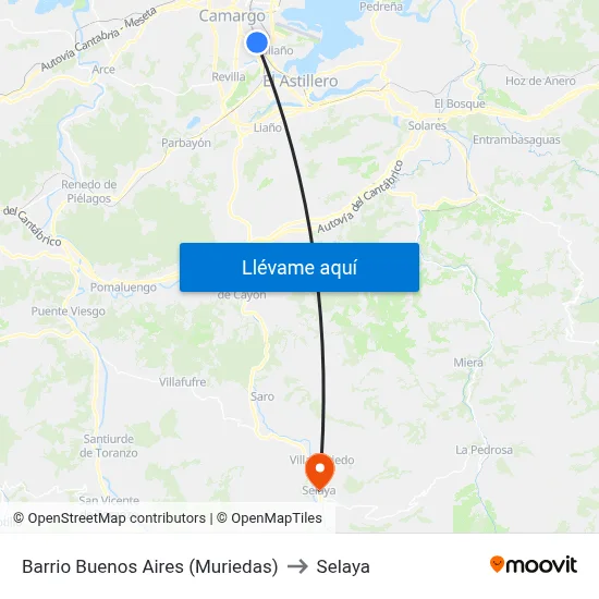 Barrio Buenos Aires (Muriedas) to Selaya map