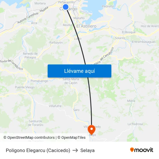 Poligono Elegarcu (Cacicedo) to Selaya map