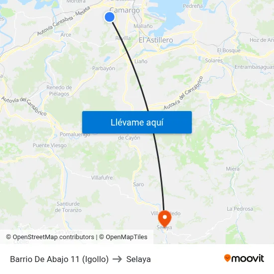 Barrio De Abajo 11 (Igollo) to Selaya map
