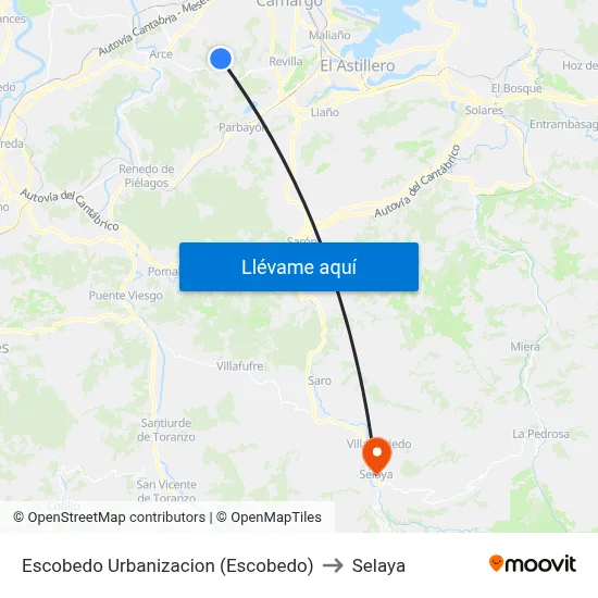 Escobedo Urbanizacion (Escobedo) to Selaya map