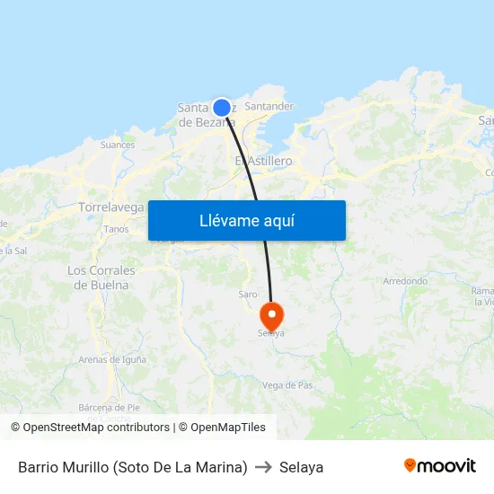 Barrio Murillo (Soto De La Marina) to Selaya map