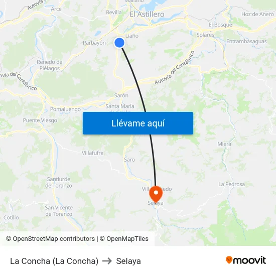 La Concha (La Concha) to Selaya map