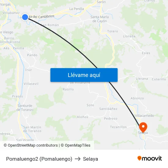 Pomaluengo2 (Pomaluengo) to Selaya map