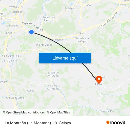 La Montaña (La Montaña) to Selaya map