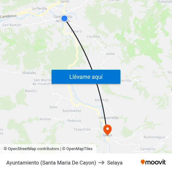 Ayuntamiento (Santa Maria De Cayon) to Selaya map