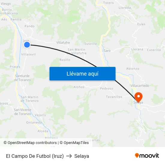 El Campo De Futbol (Iruz) to Selaya map