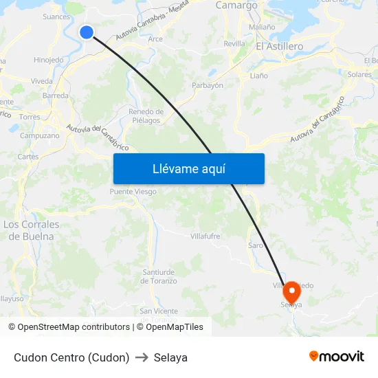 Cudon Centro (Cudon) to Selaya map