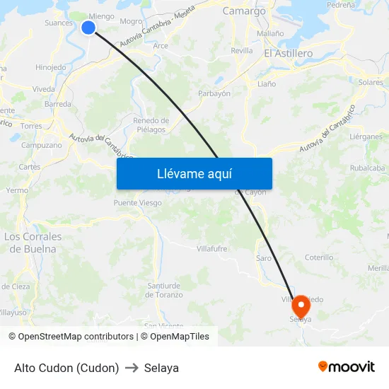 Alto Cudon (Cudon) to Selaya map