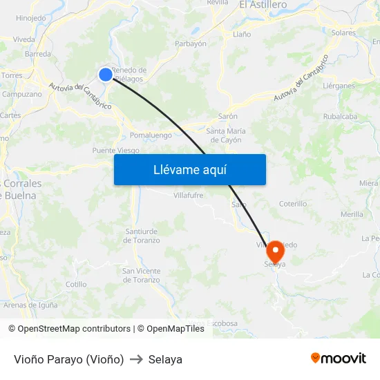 Vioño Parayo (Vioño) to Selaya map