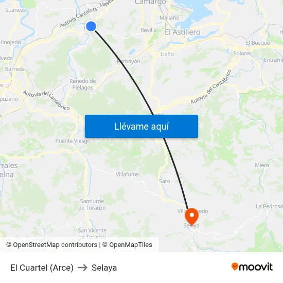 El Cuartel (Arce) to Selaya map