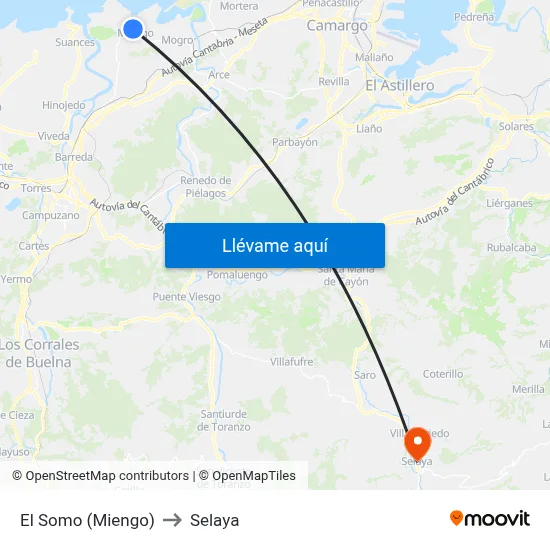 El Somo (Miengo) to Selaya map