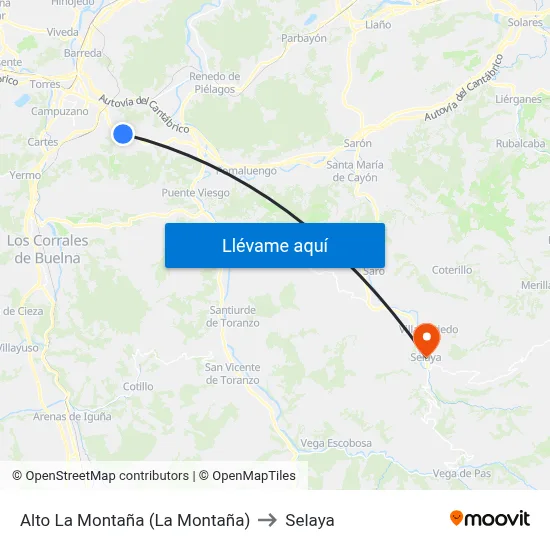 Alto La Montaña (La Montaña) to Selaya map