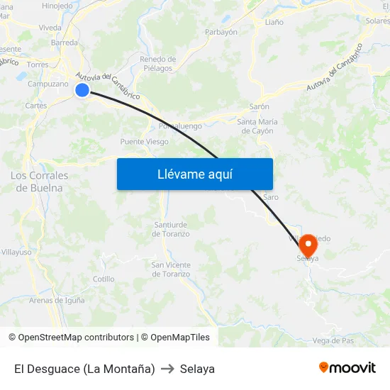El Desguace (La Montaña) to Selaya map