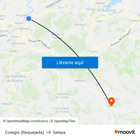 Colegio (Requejada) to Selaya map