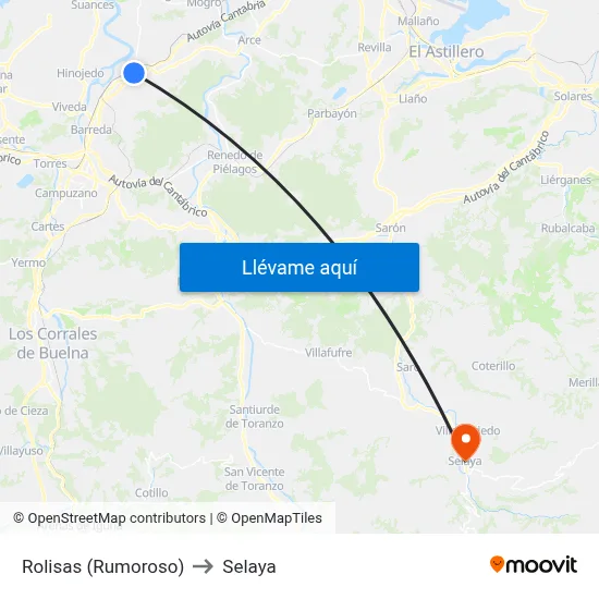 Rolisas (Rumoroso) to Selaya map