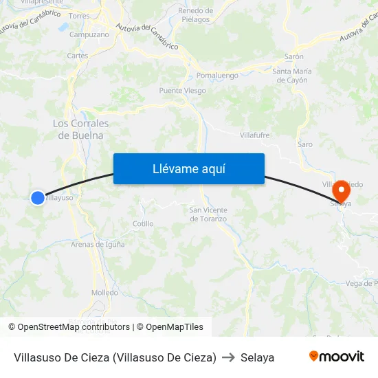 Villasuso De Cieza (Villasuso De Cieza) to Selaya map