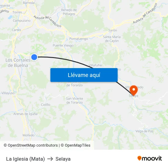 La Iglesia (Mata) to Selaya map