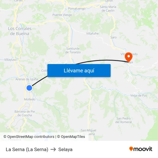 La Serna (La Serna) to Selaya map