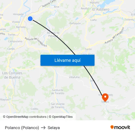 Polanco (Polanco) to Selaya map