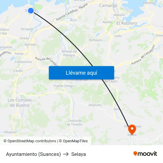 Ayuntamiento (Suances) to Selaya map