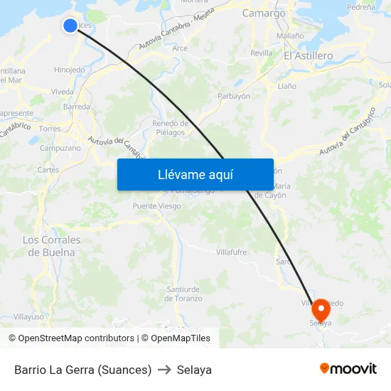 Barrio La Gerra (Suances) to Selaya map