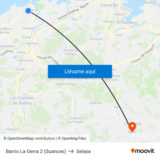 Barrio La Gerra 2 (Suances) to Selaya map